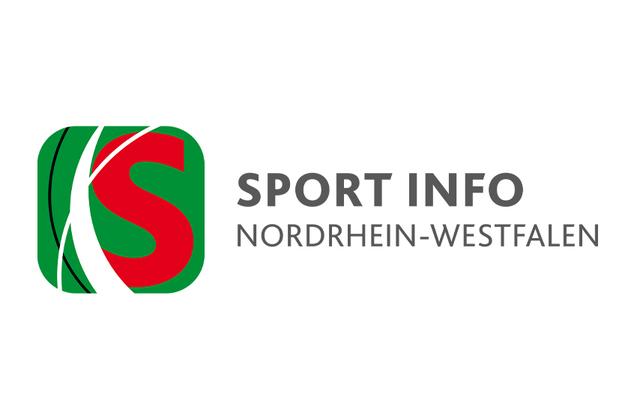 Logo von Sport Info Nordrhein-Westfalen mit stilisiertem "S" in Rot und Gr&uuml;n auf wei&szlig;em Hintergrund.